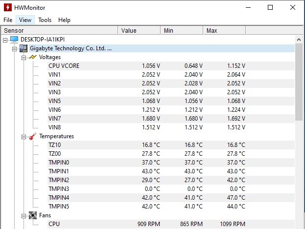hwmonitor mainboard