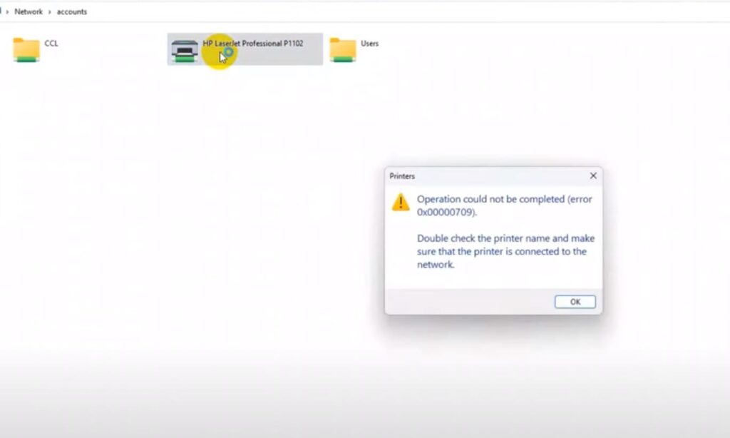 Error 0x00000709