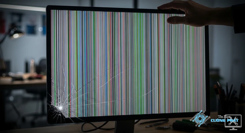 Ảnh đại diện màn hình máy tính bị sọc