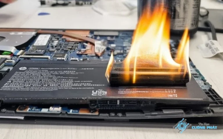 Ảnh đại diện pin laptop bị phồng