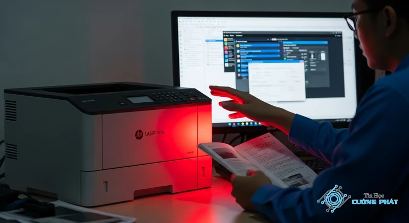 Sửa Lỗi Máy in Hp 107a 135a 137w Báo Đèn Đỏ hình ảnh minh họa chuyên sâu 1