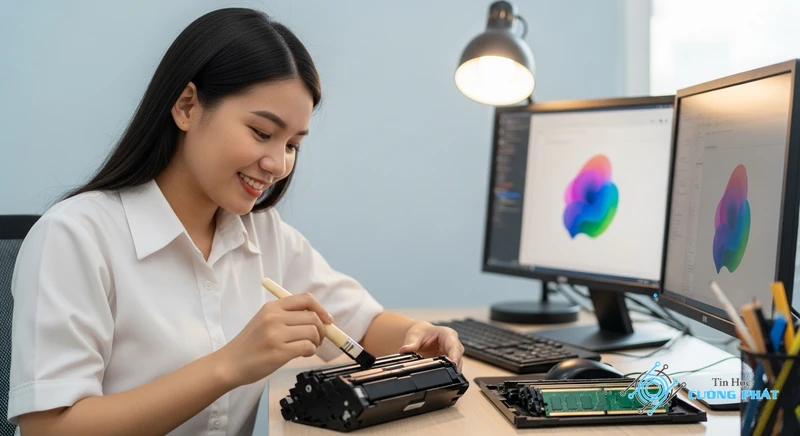 máy in bị sọc đen