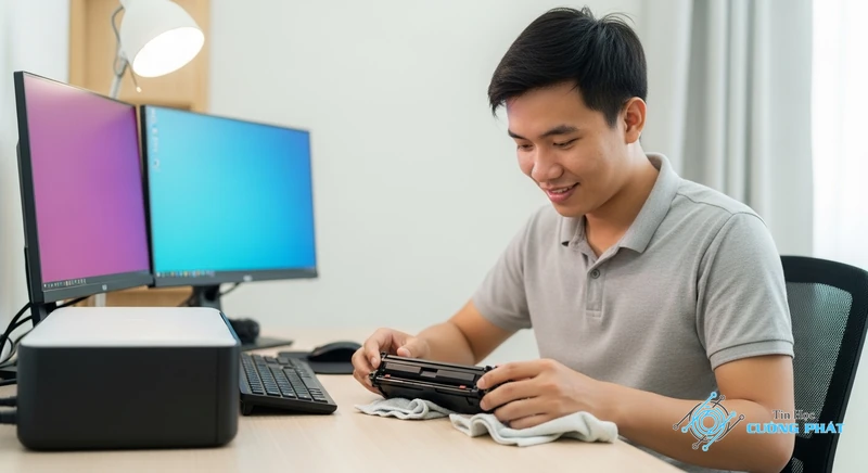 máy in bị sọc đen