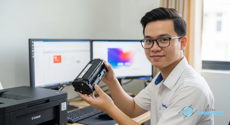máy in canon 2900 in ra giấy trắng