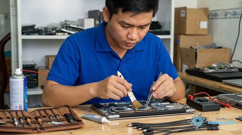 Cửa hàng vệ sinh tra keo tản nhiệt laptop Tân Phú