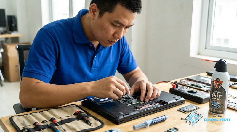 Cửa hàng vệ sinh tra keo tản nhiệt laptop Tân Phú