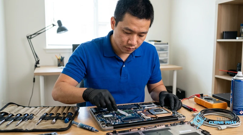 Cửa hàng vệ sinh tra keo tản nhiệt laptop Tân Phú