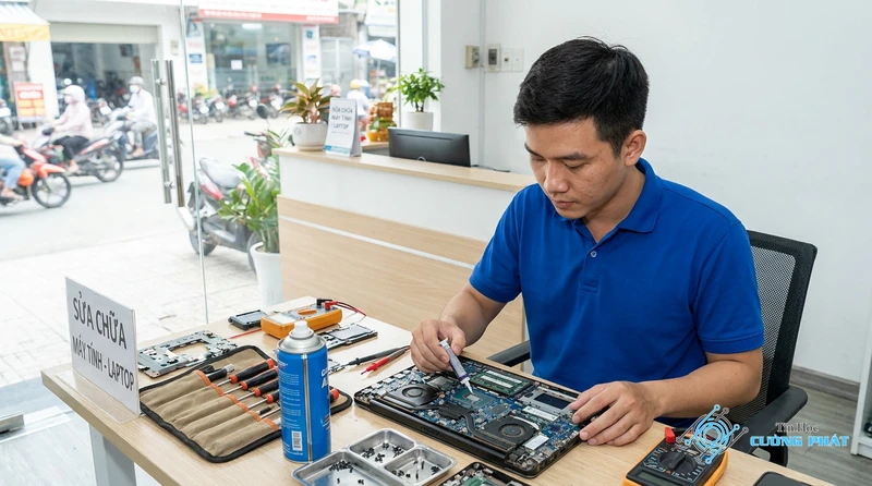 Cửa hàng vệ sinh tra keo tản nhiệt laptop Tân Phú