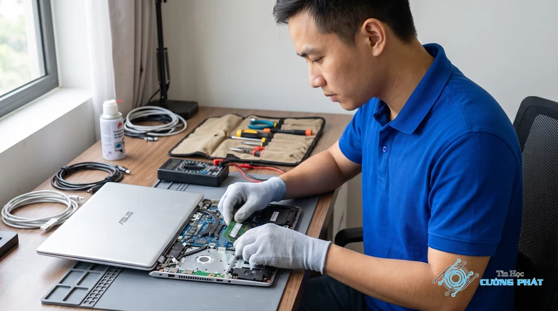 Dịch vụ sửa laptop Asus bật sáng đèn nhưng không lên