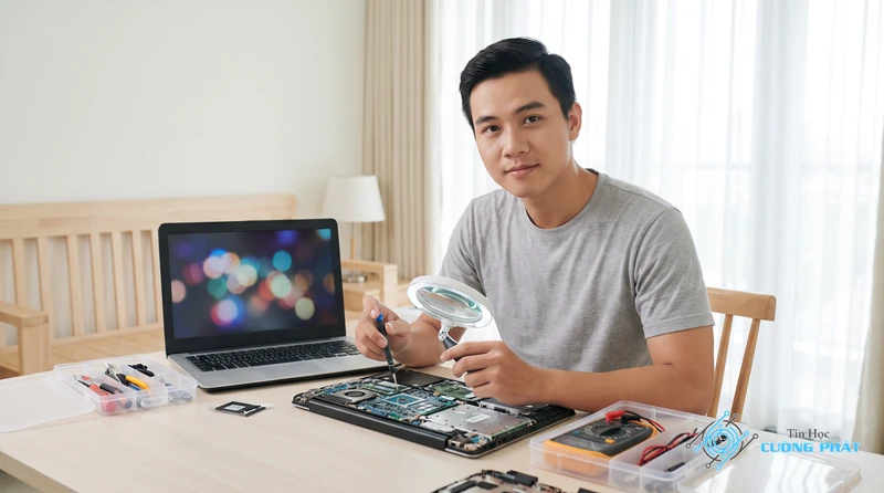 Màn hình laptop Dell bị sọc