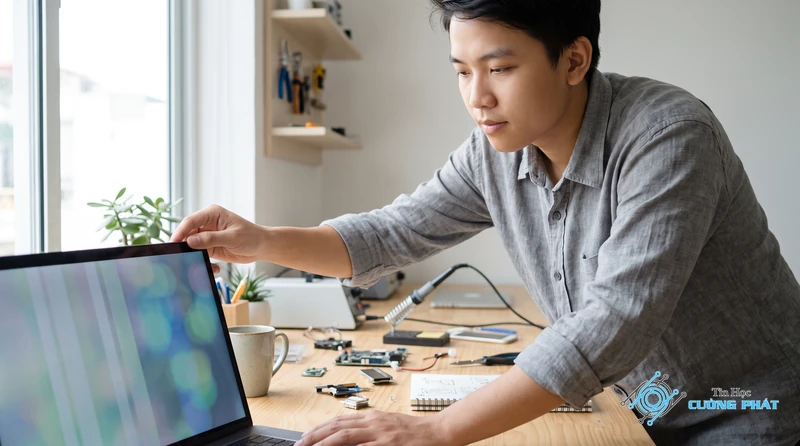 Màn hình laptop Dell bị sọc