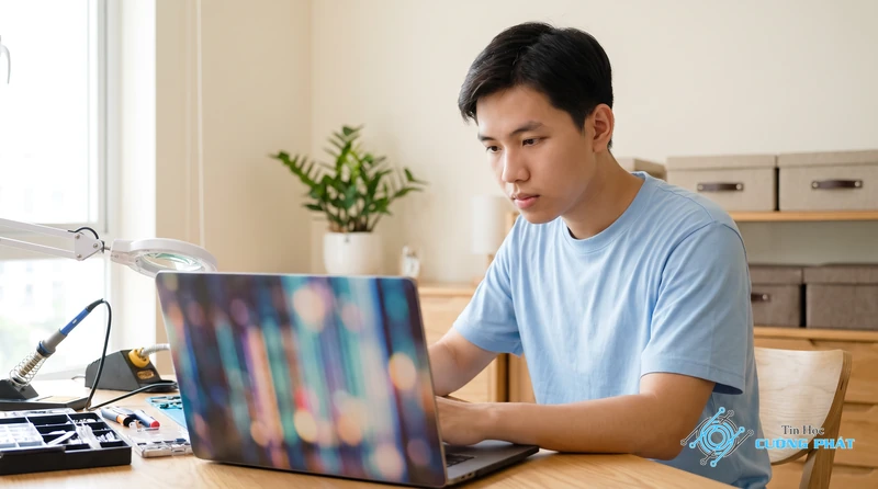 Màn hình laptop Dell bị sọc