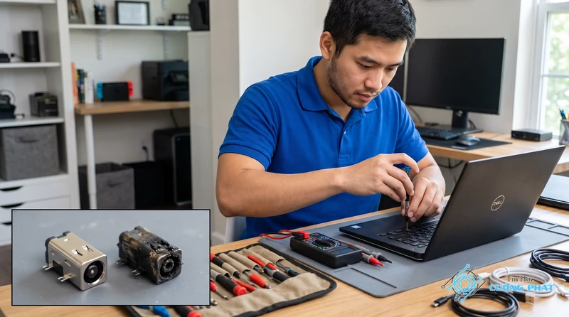 Thay jack sạc laptop Dell